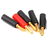 Maxbell 4mm Gold Plated Banana Plug Connectors Adapter Speaker 10pcs Black+Red