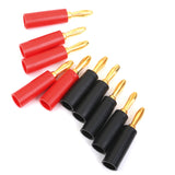 Maxbell 4mm Gold Plated Banana Plug Connectors Adapter Speaker 10pcs Black+Red