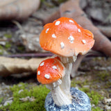 Maxbell Mini Mushroom Sculpture Statues Lawn for Outdoor Garden Terrarium Moss Decor