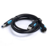 Maxbell Superspeed Dual A to Micro B USB 3.0 Y Cable for External Hard Drive HDD