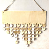 Maxbell Happy Birthday Heart Pendents Wood MDF Reminder Board Craft Event Calendar