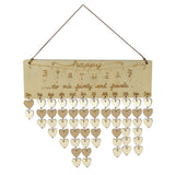 Maxbell Happy Birthday Heart Pendents Wood MDF Reminder Board Craft Event Calendar