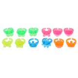 Maxbell 12pcs Colorful Plastic Rings Prizes for Classroom Teacher, Pinata Filler Toy