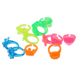 Maxbell 12pcs Colorful Plastic Rings Prizes for Classroom Teacher, Pinata Filler Toy