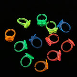 Maxbell 12pcs Colorful Plastic Rings Prizes for Classroom Teacher, Pinata Filler Toy