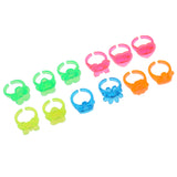 Maxbell 12pcs Colorful Plastic Rings Prizes for Classroom Teacher, Pinata Filler Toy