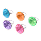 Maxbell 5pcs Plastic Diamond Rings Prizes for Classroom Teacher, Pinata Filler Toy