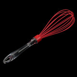 Maxbell New Handle Whisk Silicone Kitchen Mixer Balloon Wire Egg Beater Tool Red