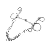 Maxbell 5 Inches Horse Bit Snaffle With Curb Chain and Curb Hooks -Durable and  Rustless