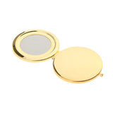 Maxbell 2 Travel Portable Folding Makeup Mirror Round Compact Pocket Purse Gold