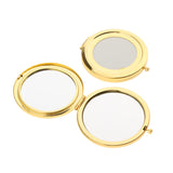 Maxbell 2 Travel Portable Folding Makeup Mirror Round Compact Pocket Purse Gold