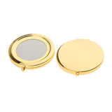 Maxbell 2 Travel Portable Folding Makeup Mirror Round Compact Pocket Purse Gold