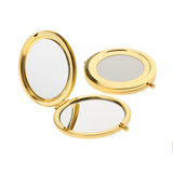 Maxbell 2 Travel Portable Folding Makeup Mirror Round Compact Pocket Purse Gold