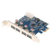 Maxbell 4-Port Super Speed USB 3.0 PCI Express Card With 4-pin IDE Power Connecter