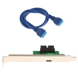 Maxbell Motherboard 19 Pin Header to USB 3.0 Type C Adapter Converter Bracket Card