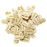 Maxbell 50 Pieces 28mm Natural Wood Wedding Decoration Wooden Love Heart Shapes for Weddings Plaques Art Craft Embellishment Sewing Decor Buttons