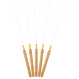 Maxbell 5pcs/set Wooden Handle Micro Ring Beads Feather Hair Extension Plier Hook Pulling Needle Threader Tool Kit