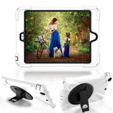 Maxbell White Full Body Protective Silicon Rubber Cover Case Stand for iPad Mini4 Tablets