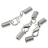 Maxbell 20Sets Leather Cord End Crimp Spring Clasp for Necklace Bracelet with Alloy Lobster Clasp