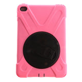 Maxbell Pink Full Body Protective Silicon Rubber Cover Case Stand for iPad Mini4 Tablets