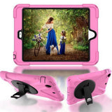 Maxbell Pink Full Body Protective Silicon Rubber Cover Case Stand for iPad Mini4 Tablets