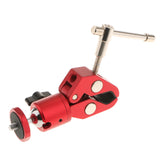 Maxbell Super Clamp Mini Ball Head Hot Shoe Mount Adapter with 1/4"-20 for LED Light Red