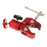 Maxbell Super Clamp Mini Ball Head Hot Shoe Mount Adapter with 1/4"-20 for LED Light Red