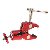 Maxbell Super Clamp Mini Ball Head Hot Shoe Mount Adapter with 1/4"-20 for LED Light Red