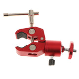 Maxbell Super Clamp Mini Ball Head Hot Shoe Mount Adapter with 1/4"-20 for LED Light Red