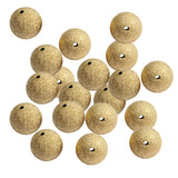 Maxbell 20 Pieces Round Metal Brass Loose Spacer Beads Charms for Jewelry Pendant Making 16mm