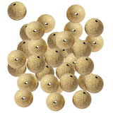 Maxbell 50 Pieces Round Metal Brass Loose Spacer Beads Charms for Jewelry Pendant Making 14mm