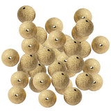 Maxbell 50 Pieces Round Metal Brass Loose Spacer Beads Charms for Jewelry Pendant Making 14mm