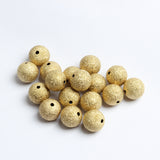 Maxbell 50 Pieces Round Metal Brass Loose Spacer Beads Charms for Jewelry Pendant Making 10mm