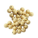 Maxbell 50 Pieces Round Metal Brass Loose Spacer Beads Charms for Jewelry Pendant Making 10mm