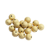 Maxbell 50 Pieces Round Metal Brass Loose Spacer Beads Charms for Jewelry Pendant Making 10mm