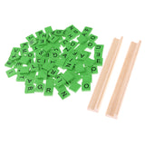 Maxbell 100pcs Wooden Spelling Tiles Black Letters & Numbers for Crafts Pendants Cardmaking