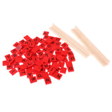 Maxbell 100pcs Wooden Red Letter Tiles with 2pcs Tile Racks for Crafts Scrapbook Game