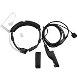 Maxbell Flexible Throat Mic Microphone Covert Acoustic Tube Earpiece Headset with Finger PTT for Motorola Multiple Pin Two Way Radio Walkie Talkie