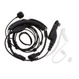 Maxbell Flexible Throat Mic Microphone Covert Acoustic Tube Earpiece Headset with Finger PTT for Motorola Multiple Pin Two Way Radio Walkie Talkie