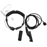 Maxbell Flexible Throat Mic Microphone Covert Acoustic Tube Earpiece Headset with Finger PTT for Motorola Multiple Pin Two Way Radio Walkie Talkie