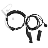 Maxbell Flexible Throat Mic Microphone Covert Acoustic Tube Earpiece Headset with Finger PTT for Motorola Multiple Pin Two Way Radio Walkie Talkie