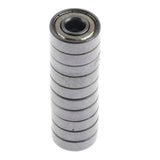 Maxbell 10pcs Replacement SKATEBOARD BEARINGS 608 zz (ABEC-7)- Double Shielded, Silver - Roller Skating