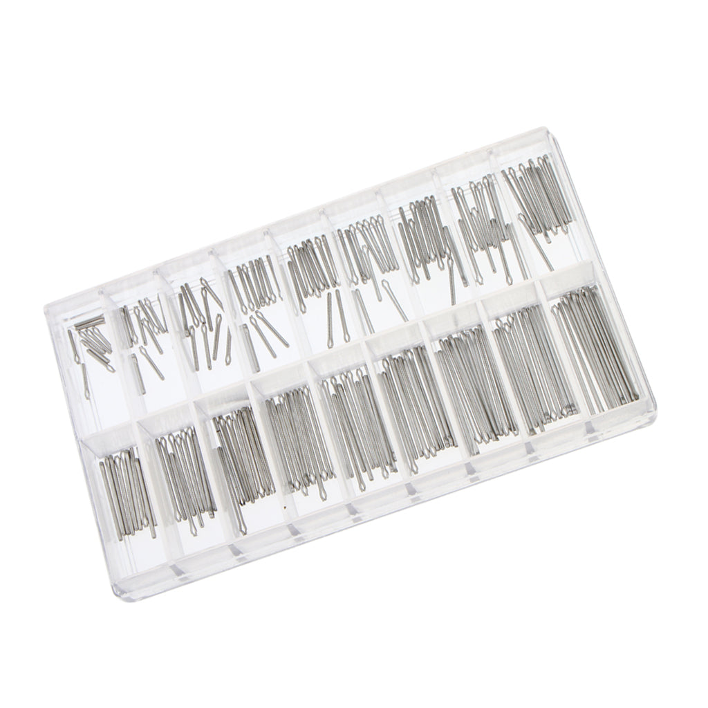 Maxbell 180 Pieces 8-26mm Stainless Steel Watch Band Link Cotter Pin Assortment Tool
