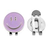 Maxbell Sturdy Smile Face Magnetic Golf Ball Marker Clip On Golf Cap Visor Gift Purple