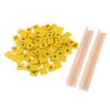 Maxbell 100pcs Wooden Yellow Letter Tiles with 2pcs Wooden Tile Racks for Board Game Crafts