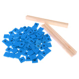 Maxbell 100pcs Wooden Blue Letter Tiles with 2pcs Wooden Tile Racks for Crafts Creative Game Toy