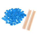 Maxbell 100pcs Wooden Blue Letter Tiles with 2pcs Wooden Tile Racks for Crafts Creative Game Toy