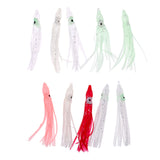 Maxbell 10 Pieces Squid Lure Soft Baits Octopus Squid Skirt Lure Sea Fishing Vivid and Lifelike