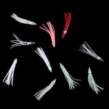 Maxbell 10 Pieces Squid Lure Soft Baits Octopus Squid Skirt Lure Sea Fishing Vivid and Lifelike