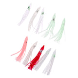 Maxbell 10 Pieces Squid Lure Soft Baits Octopus Squid Skirt Lure Sea Fishing Vivid and Lifelike